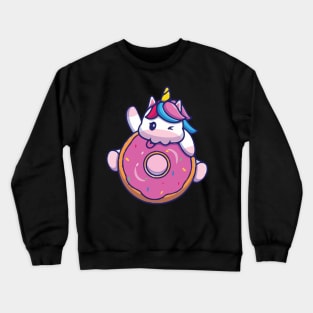 cat unicorn so cute face mask Crewneck Sweatshirt